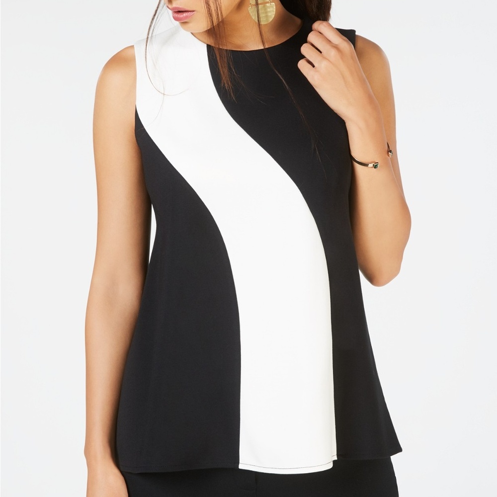 NWT Alfani Size Medium Colorblocked Top - Picture 1 of 8